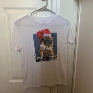 Abercrombie and Fitch white holiday tee